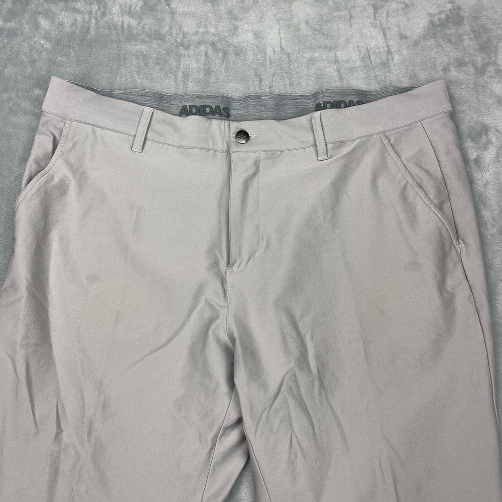 Adidas Chino Pants Mens 38x30 Gray Flat Front Slash Pocket Mid Rise Straight Leg - Picture 8 of 9